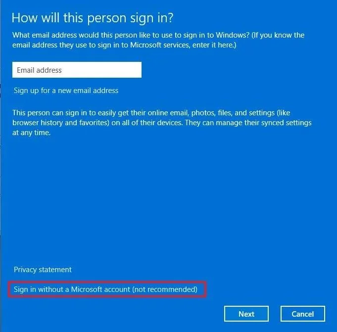 Kaip sukurti vietinę paskyrą sistemoje „Windows 11“