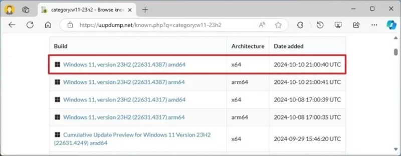 Kaip atsisiųsti oficialų „Windows 11 23H2“ ISO failą