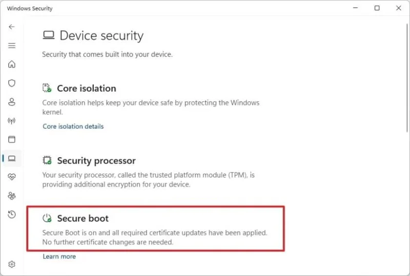 Kaip patikrinti, ar jūsų kompiuteryje yra atnaujinti „Secure Boot“ sertifikatai sistemoje „Windows 11“, 10