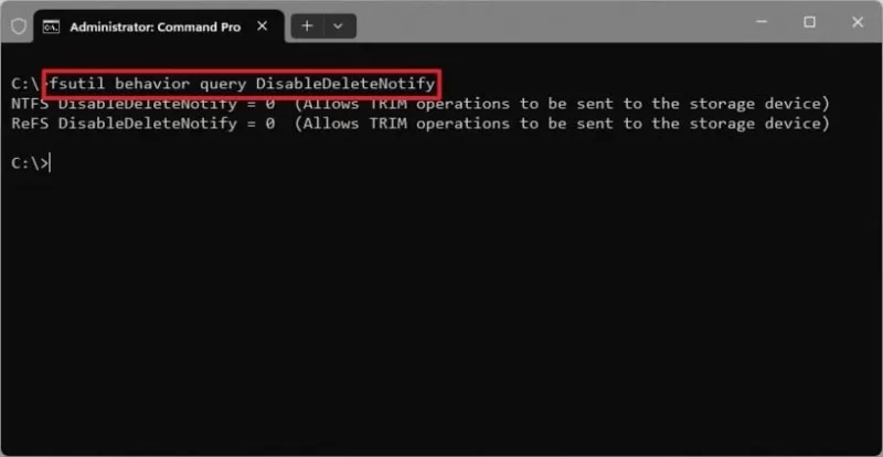 Kaip patikrinti, įjungti (arba išjungti) SSD diskų TRIM funkciją sistemoje „Windows 11“