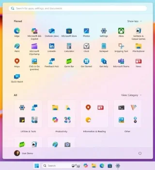 Збірки 26200.5641 та 26120.4250 для Windows 11 додають оновлений дизайн меню «Пуск» (версії для розробників та бета-версії)