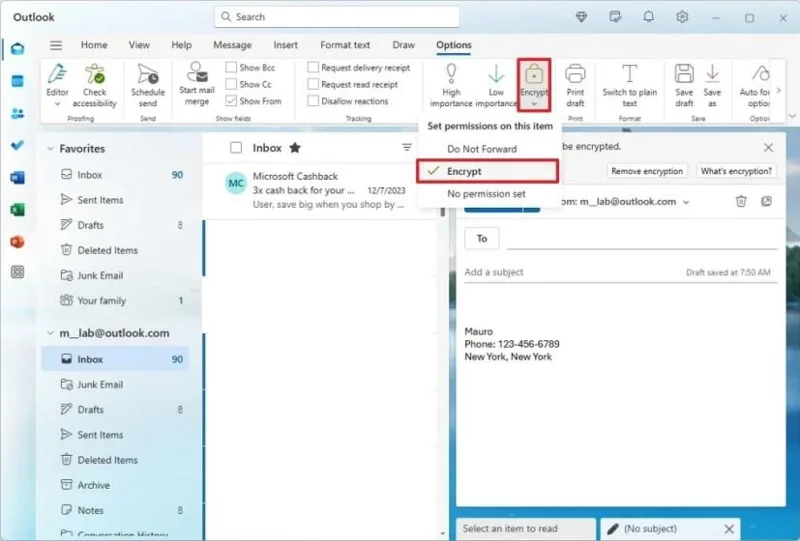 Як зашифрувати електронну пошту в Outlook для Windows 11 та веб-версії