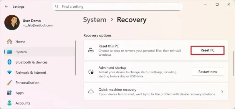 Kaip atkurti gamyklinius „Windows 11“ nustatymus neprarandant failų