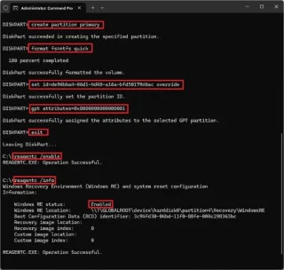 Jak znovu vytvořit oddíl pro obnovení pro WinRE ve Windows 11
