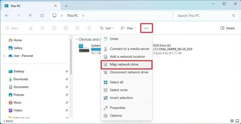Kaip susieti tinklo diską sistemoje „Windows 11“