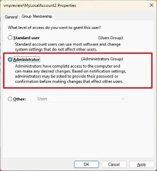 Kaip sukurti vietinę paskyrą sistemoje „Windows 11“