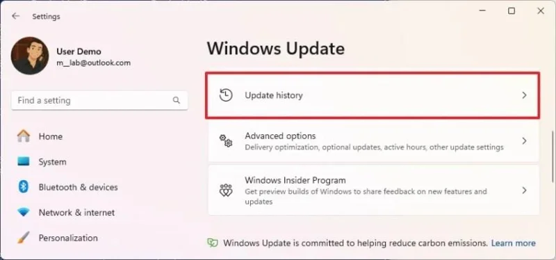Jak zobrazit historii aktualizací ve Windows 11