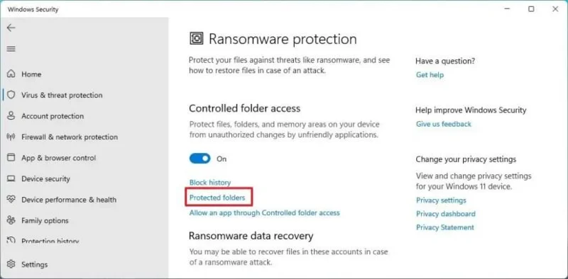 Kaip įjungti apsaugą nuo išpirkos reikalaujančių programų sistemoje „Windows 11“