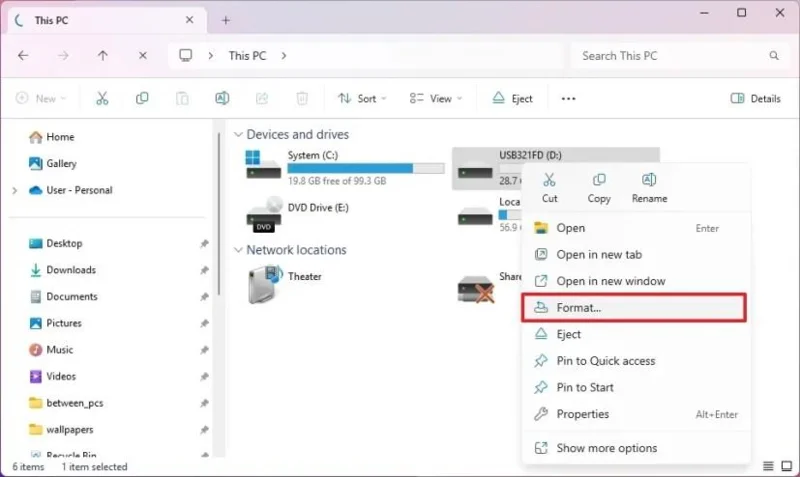 Kaip formatuoti USB atmintinę kaip FAT32 sistemoje „Windows 11“, 10