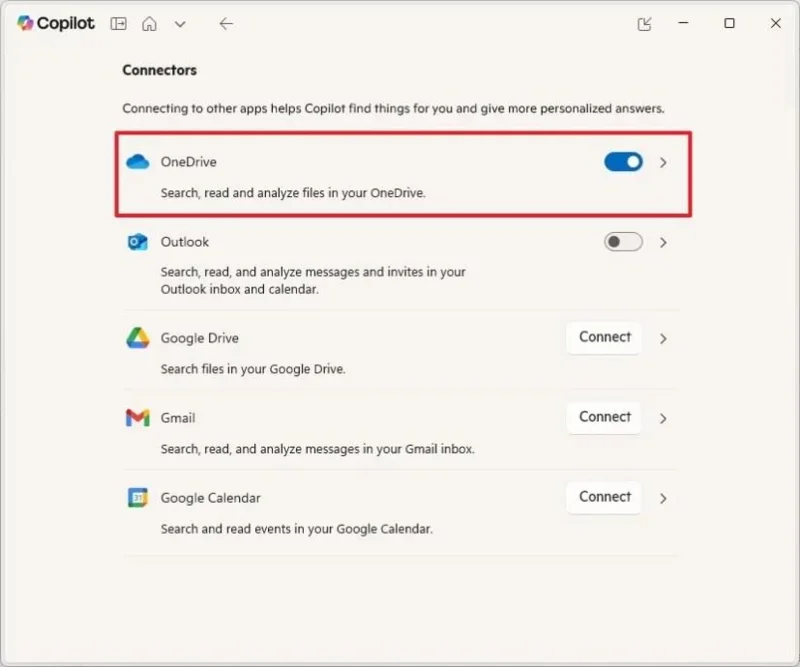 Як підключити Copilot до Gmail, OneDrive та інших служб у Windows 11