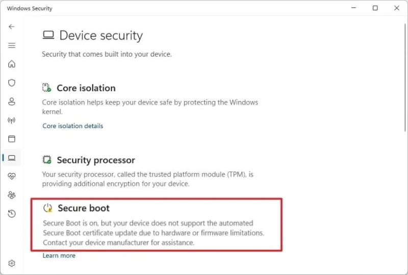 Kaip patikrinti, ar jūsų kompiuteryje yra atnaujinti „Secure Boot“ sertifikatai sistemoje „Windows 11“, 10