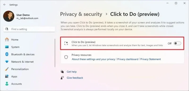 Kaip naudoti „Spustelėkite ir atlikite“ norint atlikti dirbtinio intelekto veiksmus su tekstu ir vaizdais sistemoje „Windows 11“