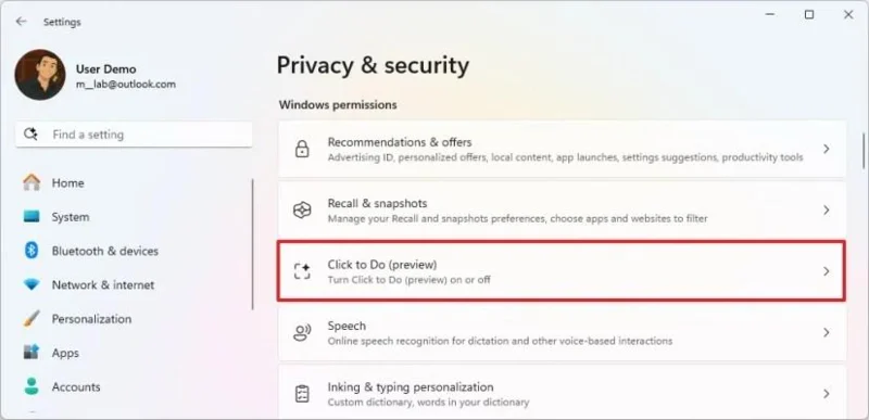 Kaip naudoti „Spustelėkite ir atlikite“ norint atlikti dirbtinio intelekto veiksmus su tekstu ir vaizdais sistemoje „Windows 11“