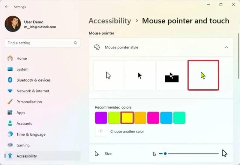 Sådan ændrer du musemarkørens farve i Windows 11