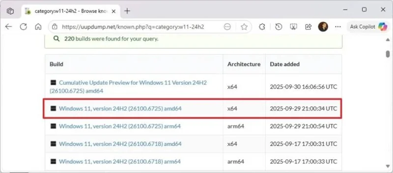 Як завантажити ISO-файл Windows 11 24H2 після випусків 25H2