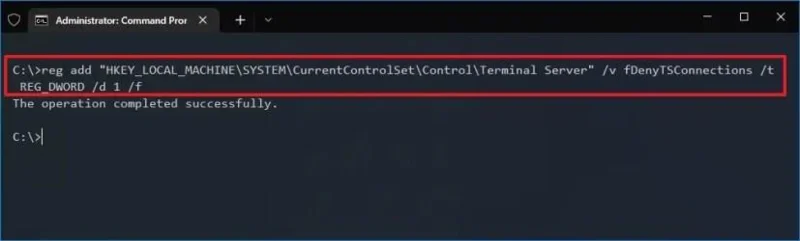 Slik aktiverer du eksternt skrivebord ved hjelp av kommandoprompt i Windows 10