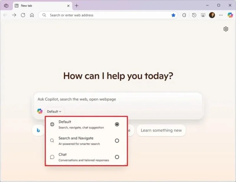 Sådan aktiverer du Copilot på siden Ny fane i Microsoft Edge