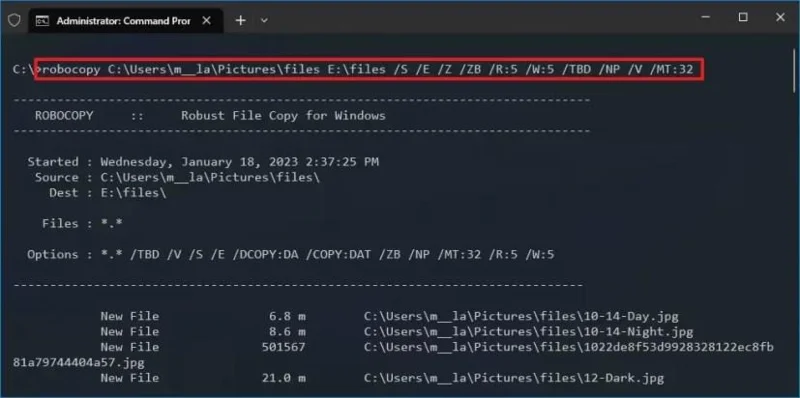 Kaip naudoti „Robocopy“ daugiasriegę parinktį, kad pagreitintumėte failų kopijavimą sistemoje „Windows 11“