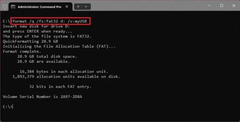 Kaip formatuoti USB atmintinę kaip FAT32 sistemoje „Windows 11“, 10