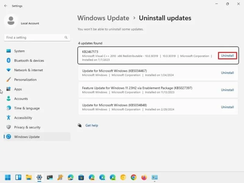 5 būdai, kaip rankiniu būdu pašalinti naujinimą sistemoje „Windows 11“ (2026 m.)