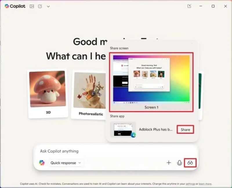 Kaip gauti dirbtinio intelekto pagalbą sistemoje „Windows 11“ naudojant „Copilot Vision“