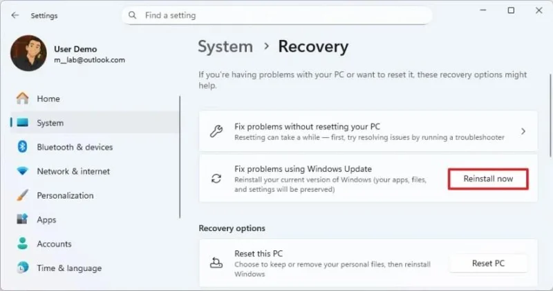 Kaip atkurti „Windows 11“ diegimą