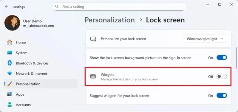 Kaip pakeisti arba išjungti užrakinimo ekrano valdiklius sistemoje „Windows 11“