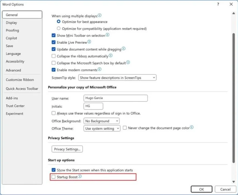 Kaip įjungti arba išjungti „Microsoft 365“ („Office“) programų paleisties skatinimą sistemoje „Windows 11“