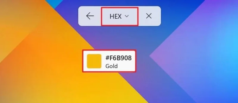 Jak vybrat barevné kódy HEX, RGB, HSL z libovolného pixelu ve Windows 11