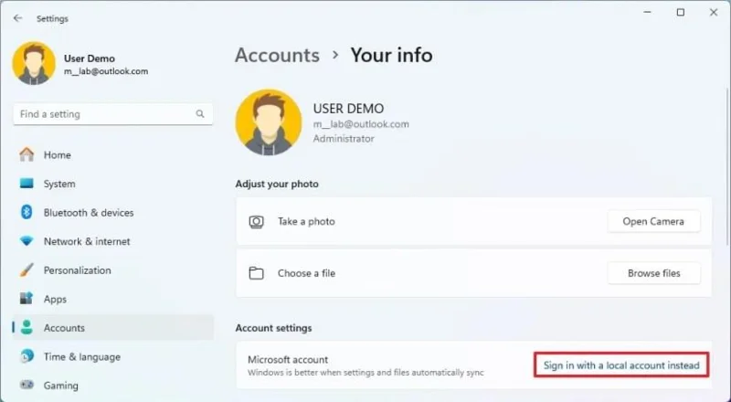 Як перейти з облікового запису Microsoft на локальний обліковий запис у Windows 11