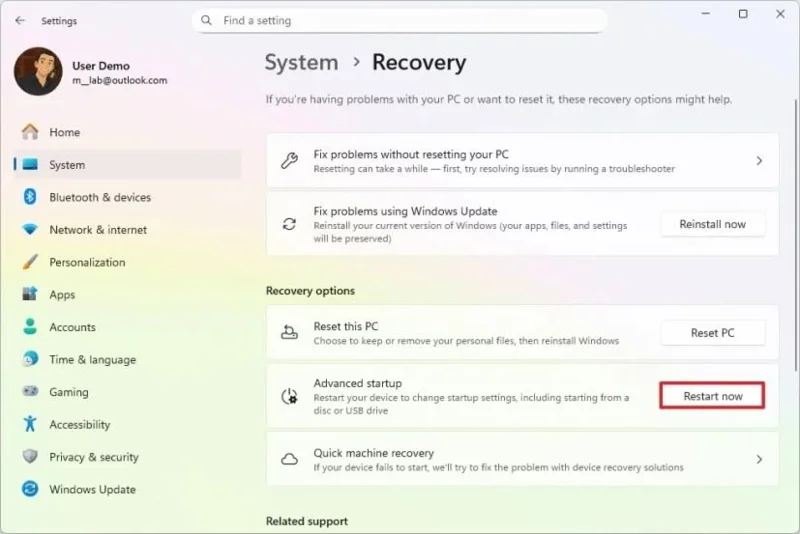 Kaip pasiekti kompiuterio BIOS (UEFI) sistemoje „Windows 11“