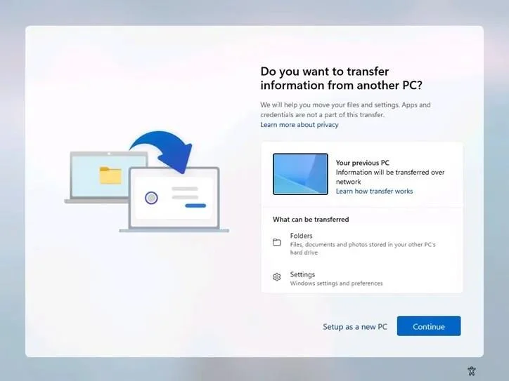 Windows 11 25H2 дозволить вам перенести дані зі старого ПК під час початкового налаштування Windows 11 25H2 дозволить вам перенести дані зі старого ПК під час початкового налаштування