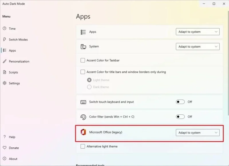 Kaip automatiškai perjungti šviesų ir tamsų režimus sistemoje „Windows 11“