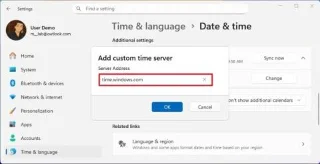 Як змінити сервер часу у Windows 11