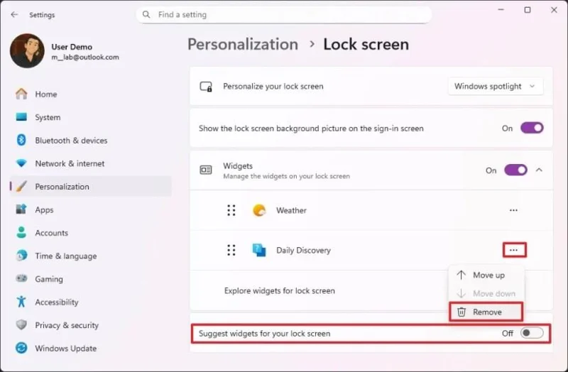 Kaip rodyti orus tik užrakinimo ekrane sistemoje „Windows 11“