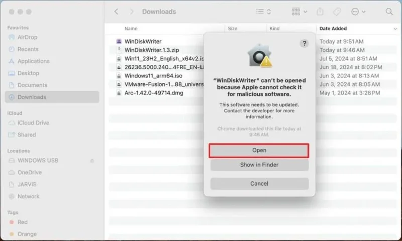 Kaip sukurti paleidžiamą USB atmintinę, skirtą „Windows 11“ (arba 10), iš „macOS“