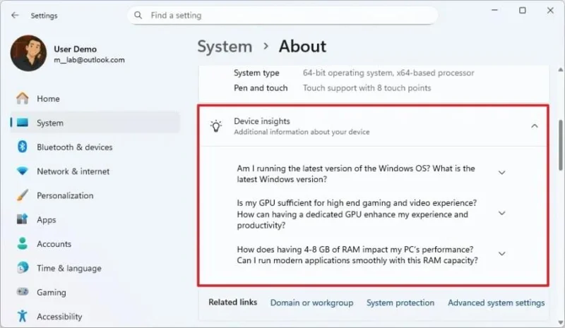 Windows 11 оновлює сторінку налаштувань «Про систему»