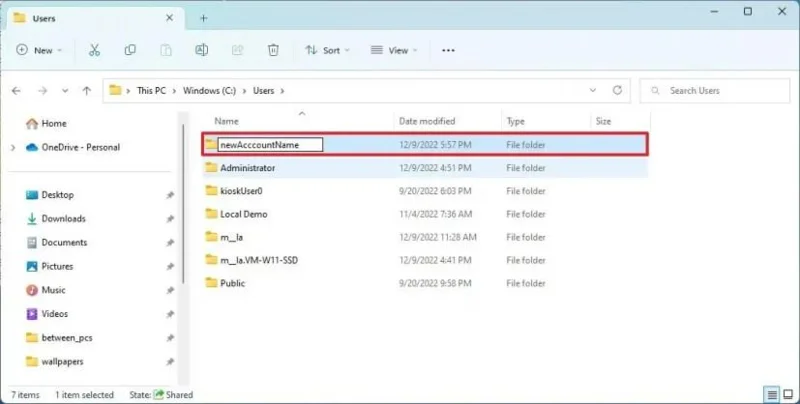 Kaip pakeisti vartotojo aplanko pavadinimą sistemoje „Windows 11“