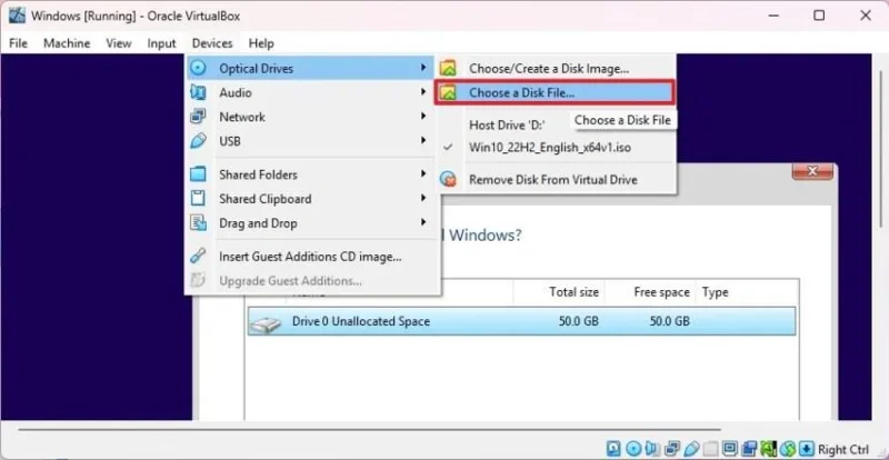 Як змонтувати ISO-файл у VirtualBox на Windows 11, 10