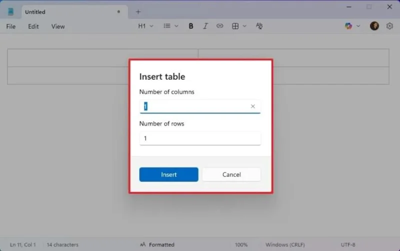 Як створити таблиці в Блокноті для Windows 11