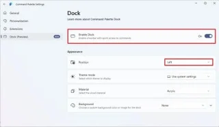 „PowerToys“ prideda „Command Palette Dock“ su viršutine ir šonine padėtimi, skirta „Windows 11“
