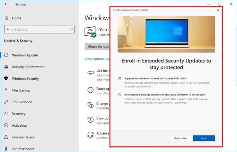 „Windows 10“ pratęsti saugos naujinimai nemokami iki 2026 m. – Bet tik tuo atveju, jei tai padarysite