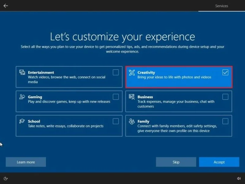 Atlikite švarų „Windows 10“ (2026) diegimą