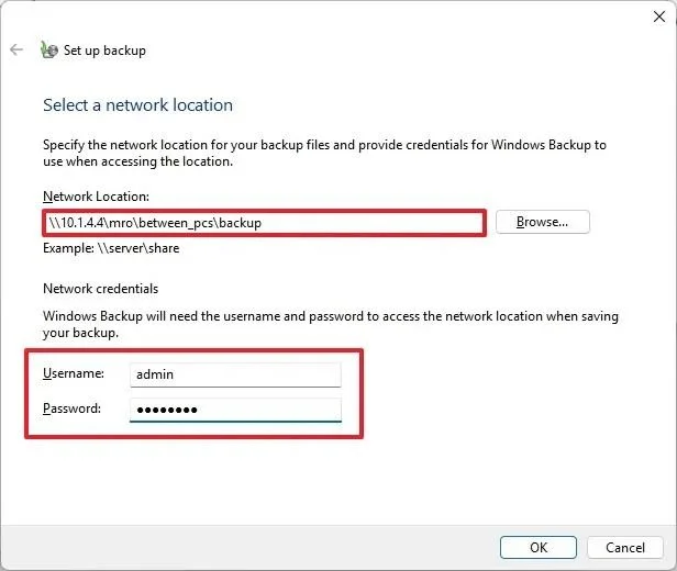 Kaip sukurti pilną atsarginę kopiją tinklo diske sistemoje „Windows 11“, 10