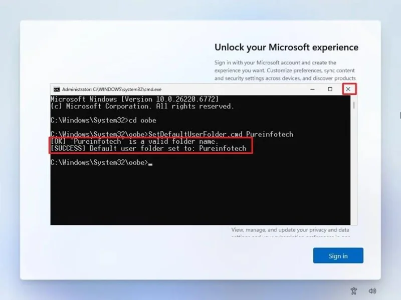 Kaip nustatyti vartotojo aplanko pavadinimą OOBE metu sistemoje „Windows 11“