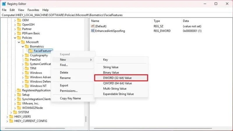 Kaip įjungti apsaugą nuo klastojimo „Windows Hello Face“ sistemoje „Windows 11“