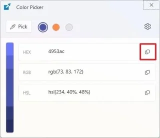 Jak vybrat barevné kódy HEX, RGB, HSL z libovolného pixelu ve Windows 11