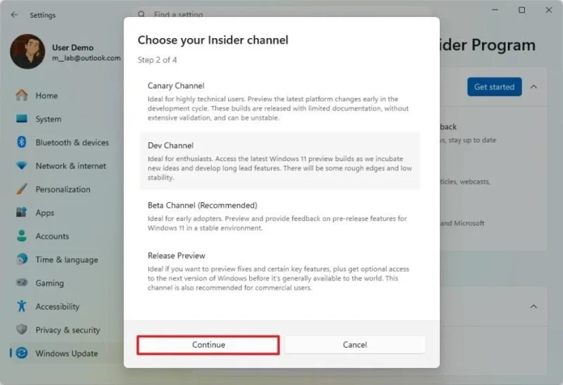 Kaip įdiegti „Windows 11 Insider Preview“ versijas