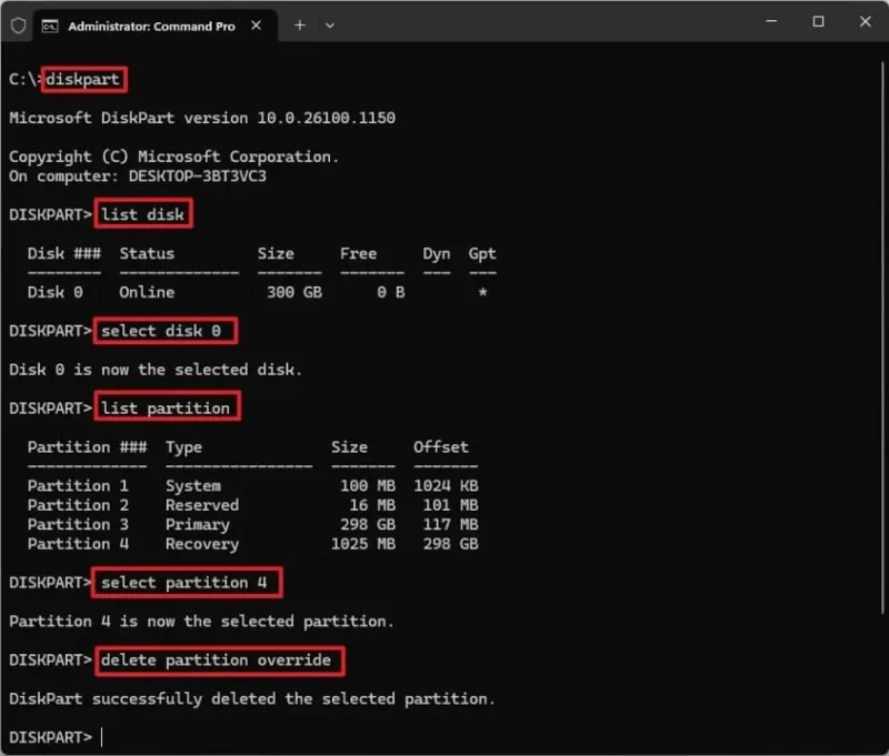 Kaip atkurti atkūrimo skaidinį, skirtą „WinRE“ sistemoje „Windows 11“