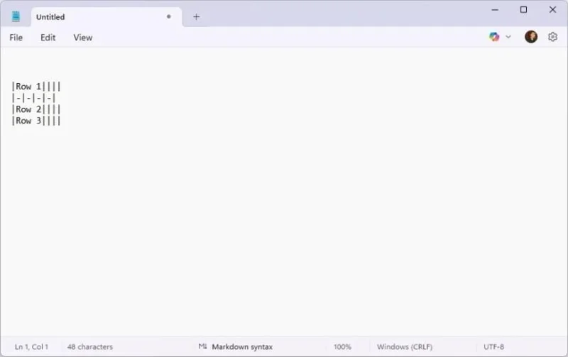 Як створити таблиці в Блокноті для Windows 11